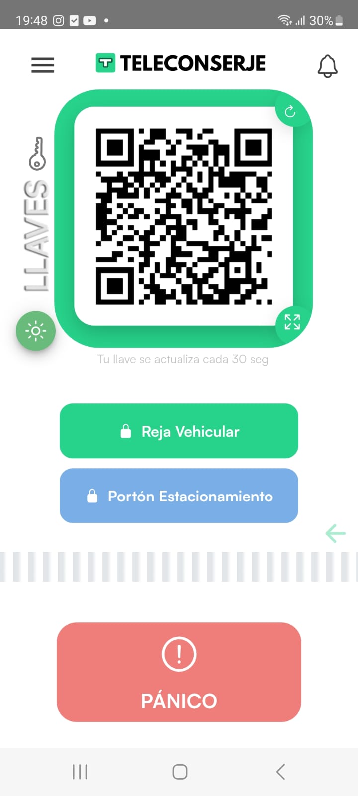 Pantalla principal de Teleconserje